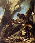 MAGNASCO, Alessandro Three Capuchin Friars Meditating in their Hermitage oil on canvas